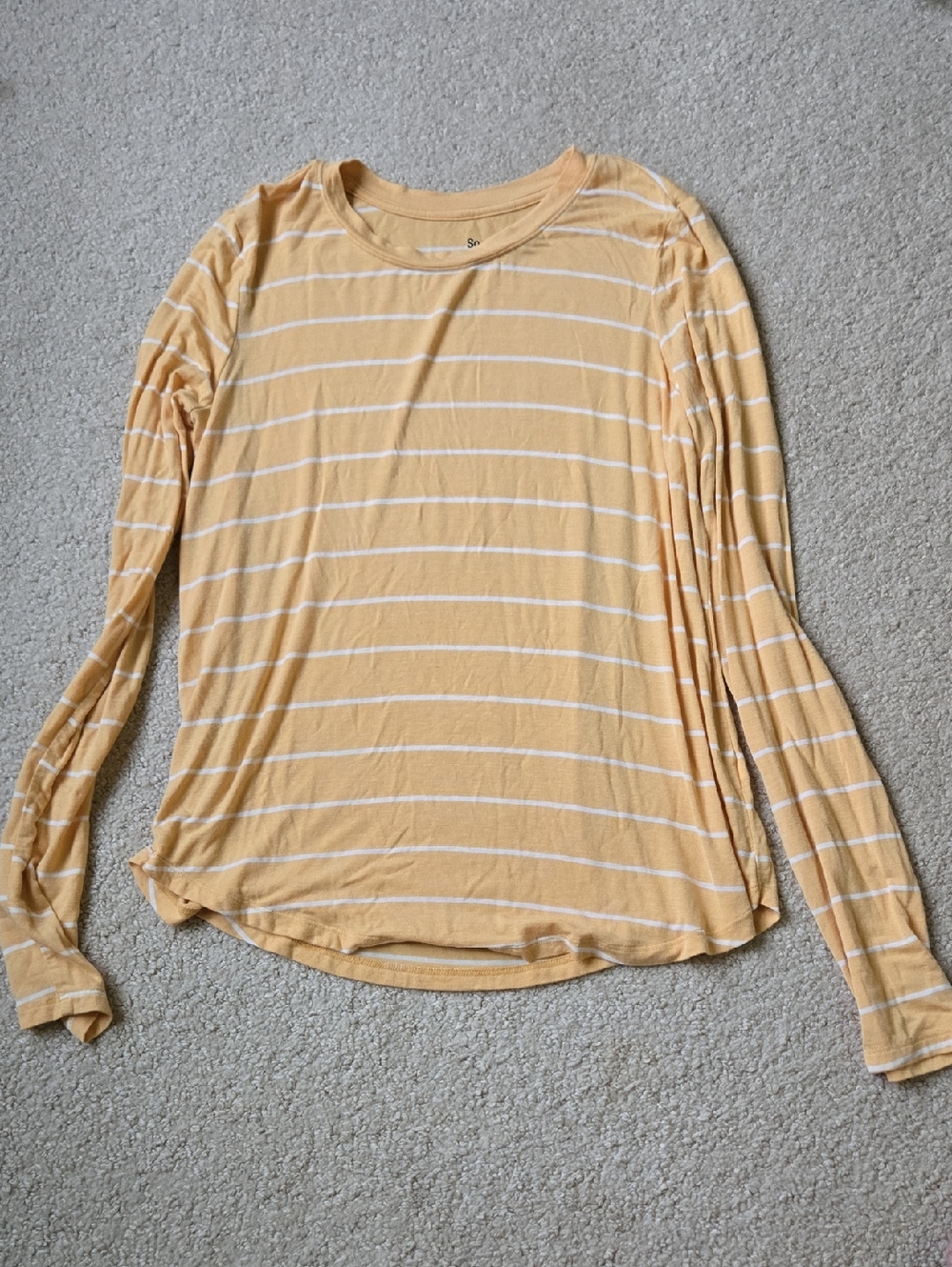SO Yellow Striped Long-Sleeve Crewneck Top